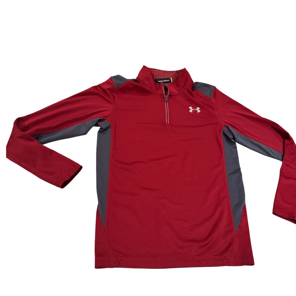 Under Armour Red and Gray Quarter-Zip Performance Shirt